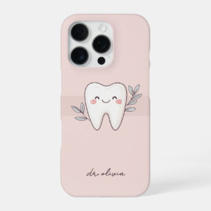 Coque iPhone 16 Pro Dentaire Mignon Rose Personnalisé