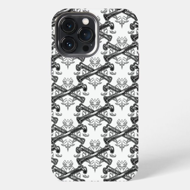 Coque iPhone Dentelle d'os croisés (Verso)