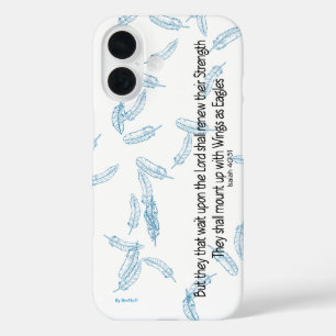 Coque iphone des ailes d'Aigles avec plumes bleues