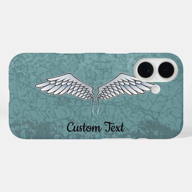 Coque iphone des ailes gris-bleu (Verso (horizontal))