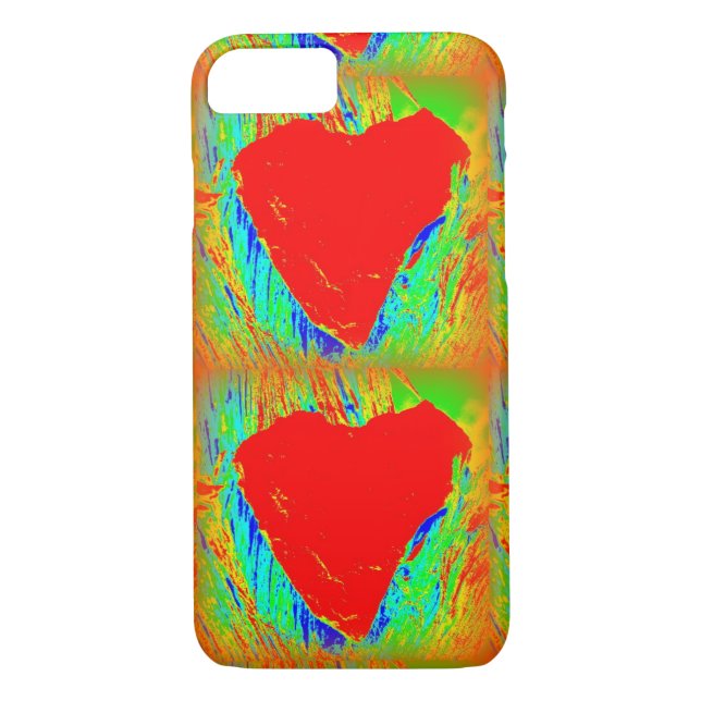 coque iphone des coeurs rouges abstraits (Dos)
