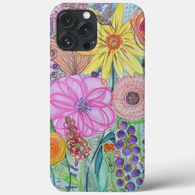 Coque iphone des fleurs aquarelles (Verso)