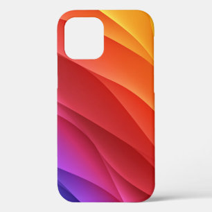 Coque iPhone 12 Des vagues de spectre. couleur de fond colorée Abs