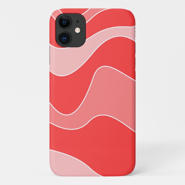 coque iphone des vagues rouges monochromatiques (Dos)