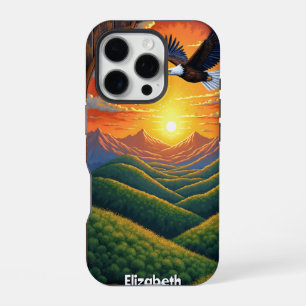 Coque iPhone 16 Pro Descente de l'aigle, Golden Valley