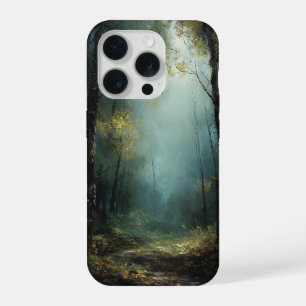 Coque iPhone 15 Pro Descente Éthérée : La Brume Dorée d'un Ensoleillem