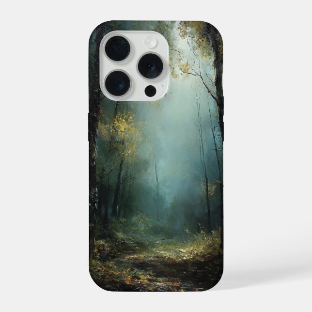Coque iPhone Descente Éthérée : La Brume Dorée d'un Ensoleillem (Verso)