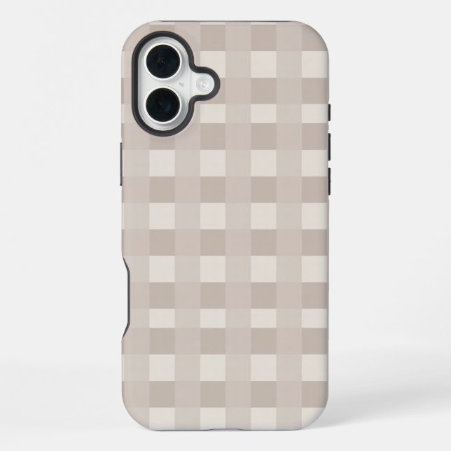 Coque iPhone Design à carreaux minimal beige (Verso)
