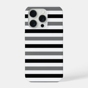 Coque iPhone 15 Pro Design à rayures noires et blanches Ahs