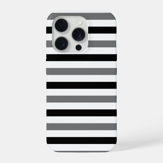 Coque iPhone Design à rayures noires et blanches Ahs (Verso)