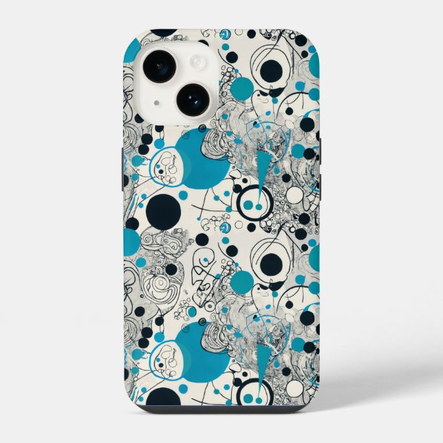 Coque iPhone Design abstrait moderne, lignes fluides Lancer l'o (Verso)