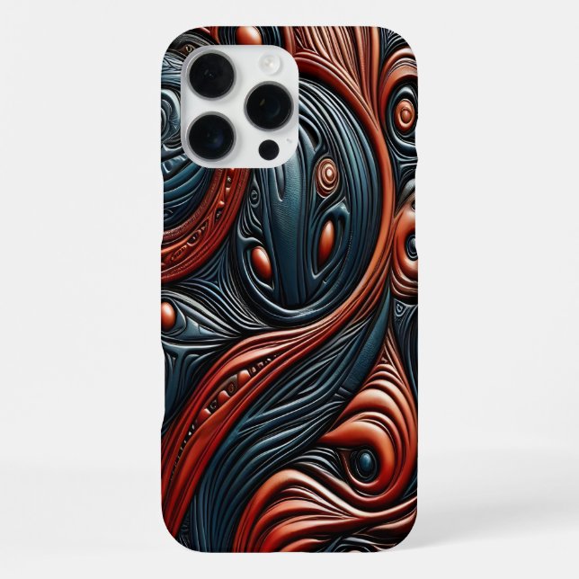 Coque iPhone Design Alien complexe dans des couleurs cosmiques  (Verso)