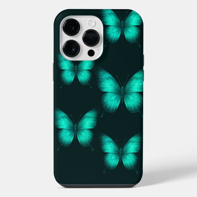 Coque iPhone DESIGN BORBOLETAS  VERDES Capa para celular (Verso)