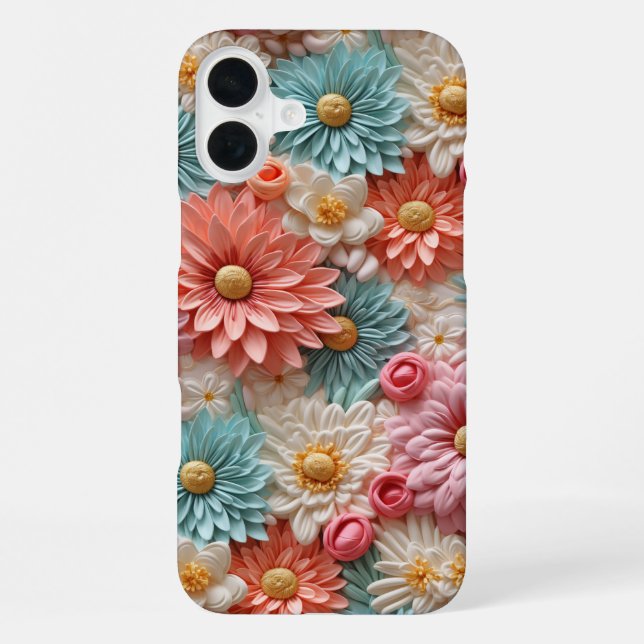 Coque iPhone Design de fleurs Pastel (Verso)