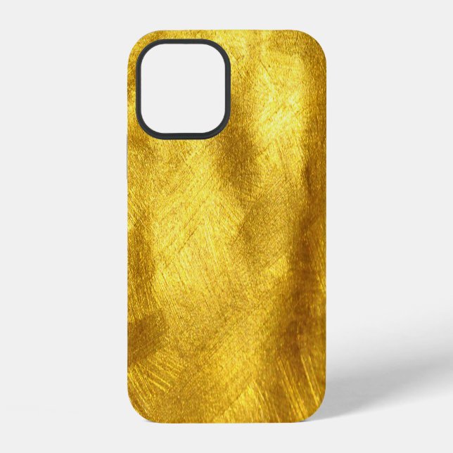 Coque iPhone Design de Texture Dorée Luxueux (Verso)