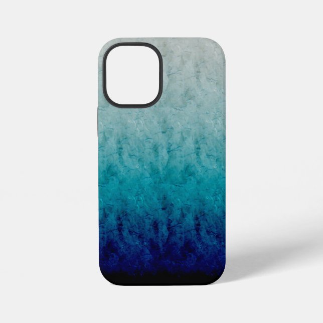 Coque iPhone Design dégradé de marbre bleu (Verso)