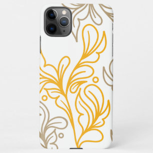 Coque iPhone 11Pro Max Design en feuille Boho d'or