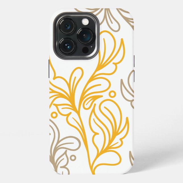 Coque iPhone Design en feuille Boho d'or (Dos)