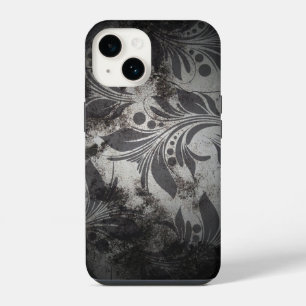Coque Pour iPhone 14 Design Grunge noir et argent