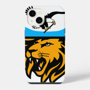 Coque Pour iPhone 14 Design moderne d'aigle et de lion avec demi-lune