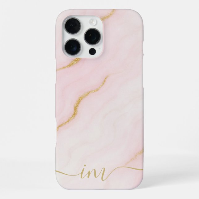 Coque iPhone Design moderne en marbre Abstrait avec initiales e (Verso)