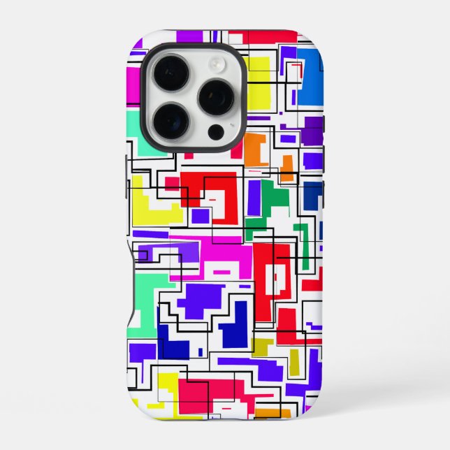 Coque iPhone Design Motif moderne coloré (Verso)