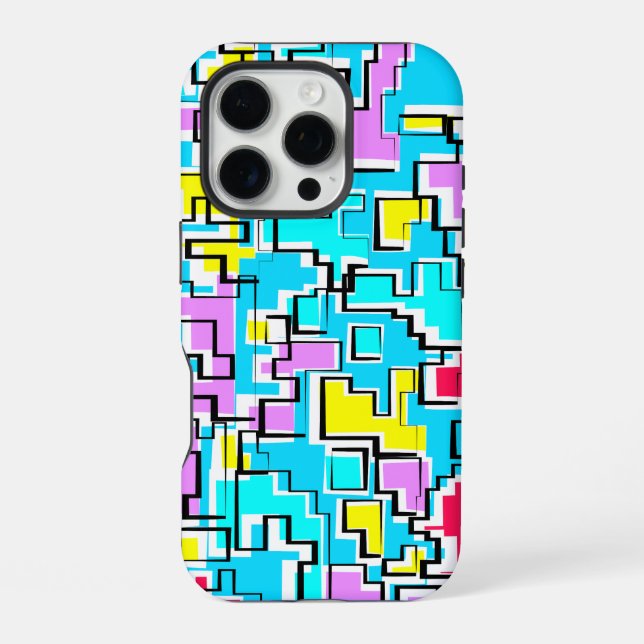 Coque iPhone Design Motif moderne coloré (Verso)