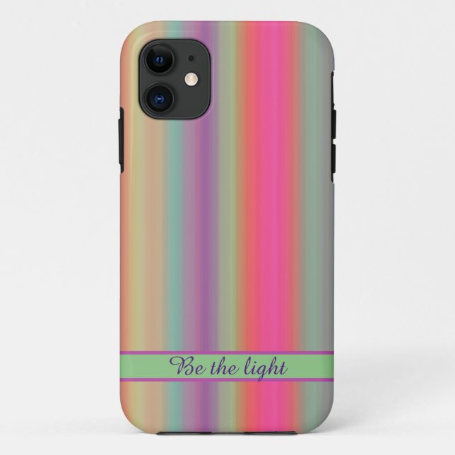 Coque iphone design pastel rayé coloré (Dos)