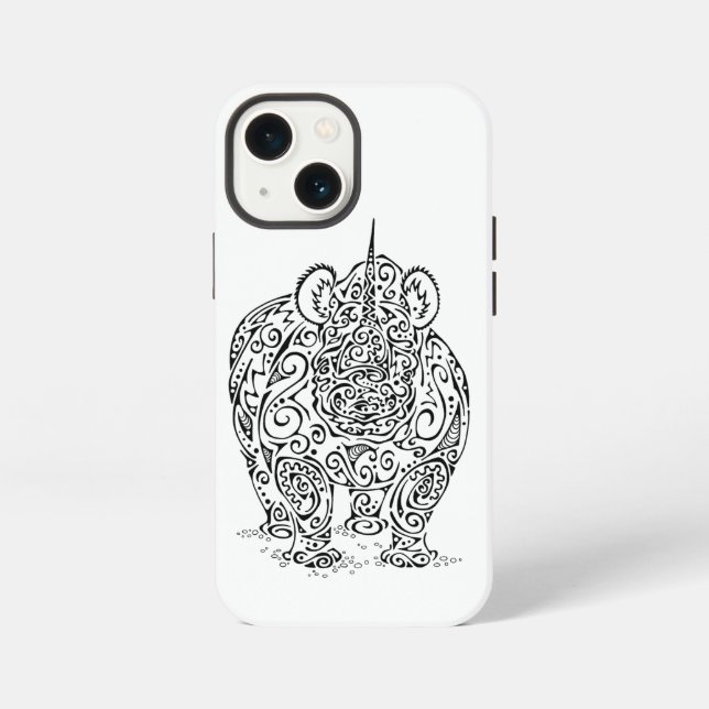 Coque iPhone Design Rhino noir (Verso)