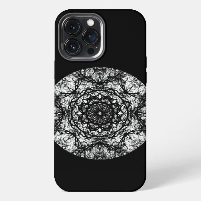 Coque iPhone Design Rond Fancy sur Noir. (Verso)