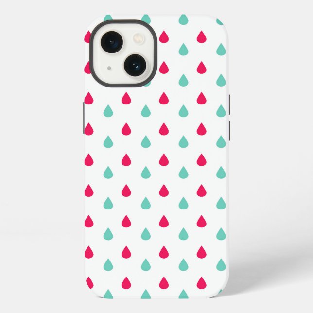 Coque iPhone Design rouge blanc et bleu Raindrop (Verso)