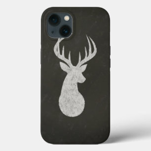 Etui iPhone 13 Dessin à la craie de cerf avec bois