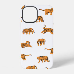 Coque iPhone 12 dessin à la main vintage sans couture doodle anima