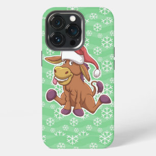 Etui iPhone 13 Pro Dessin animé d'âne de Noël