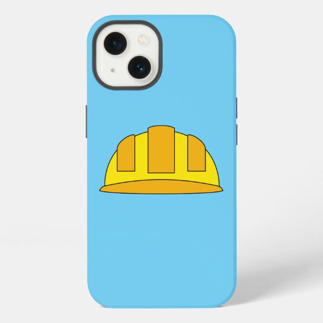 Coque iPhone Dessin animé de casque jaune (Verso)
