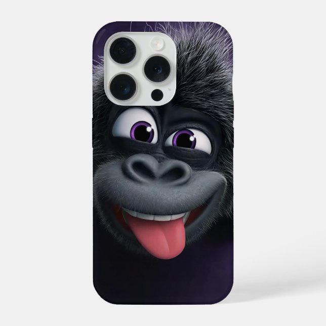 Coque iPhone Dessin animé de chimpanzé drôle  (Verso)