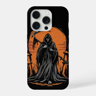 Coque iPhone 15 Pro Dessin animé de la Faucheuse dans un cimetière au