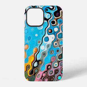 Coque iPhone 12 Dessin au pastel à l'huile. arrière - plan couleur