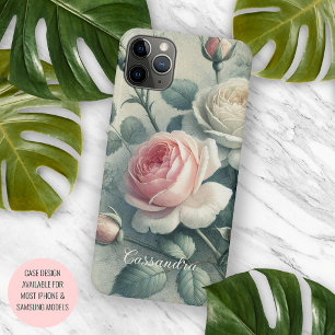 Coque iPhone 11Pro Max Dessin botanique classique chic Rose