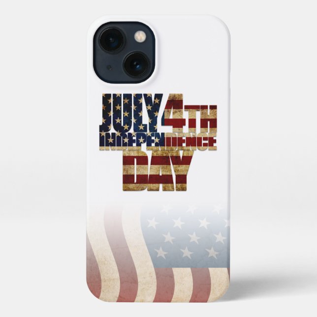 Coque iPhone Dessin de drapeau patriotique du 4 juillet (Verso)