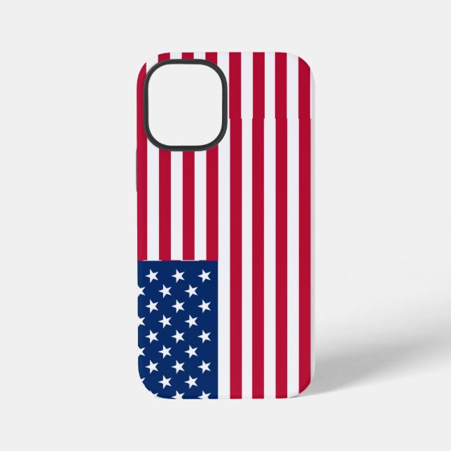 Coque iPhone Dessin de fierté du drapeau américain USA (Verso)