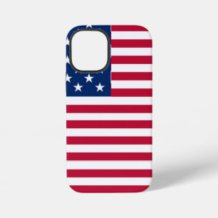 Coque iPhone 12 Mini Dessin de fierté du drapeau américain USA