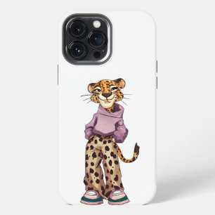 Etui iPhone 13 Pro Max Dessin de fille ado de tigre amusant