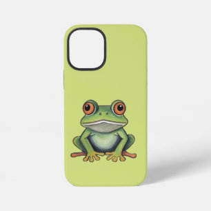 Coque iPhone 12 Mini Dessin de grenouille au crayon de couleur