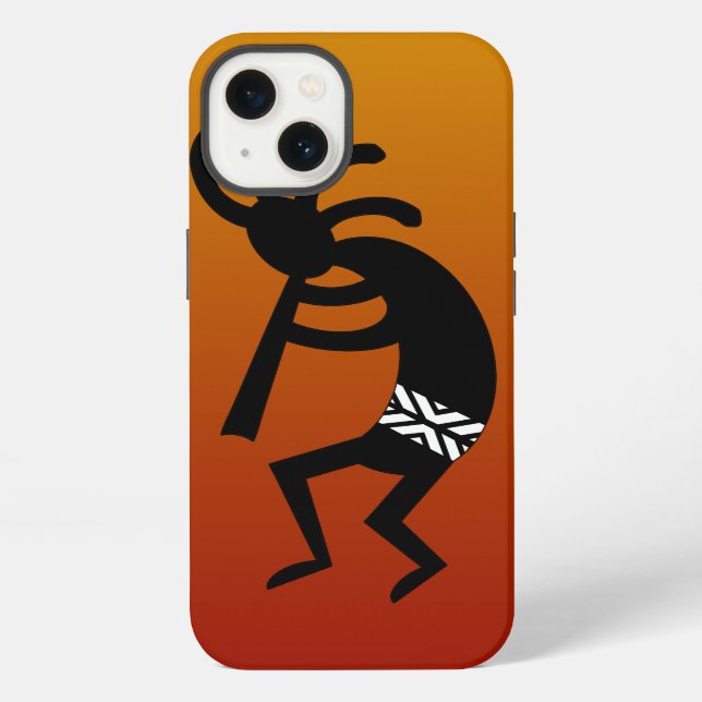 Coque iPhone Dessin de Kokopelli dansant du Sud-Ouest (Verso)