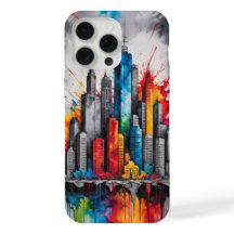 Dessin d'encre de projection Skyscrapers Skyline