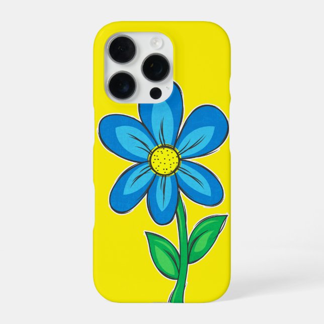 Coque iPhone Dessin d'illustration de fleur rétro (Verso)