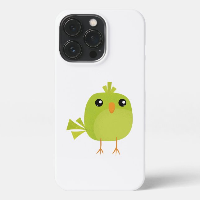 Coque iPhone Dessin d'oiseau vert (Verso)