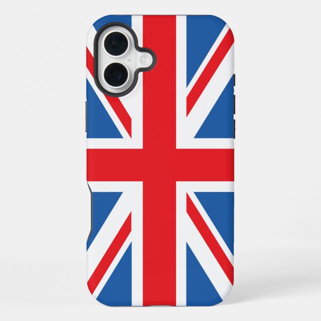Coque iPhone Dessin du drapeau britannique (Verso)
