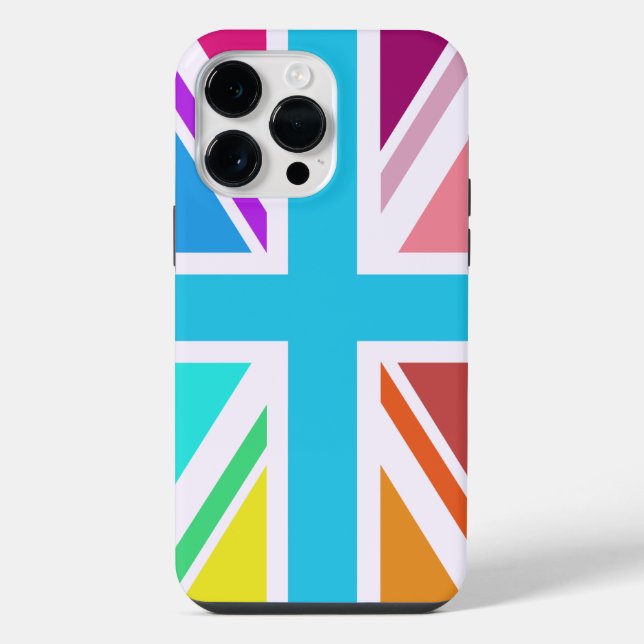 Coque iPhone Dessin du drapeau britannique multicolore (Verso)